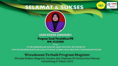 Wisudawan Tebaik Program Magister Ghina Nisrina Ramadhanti